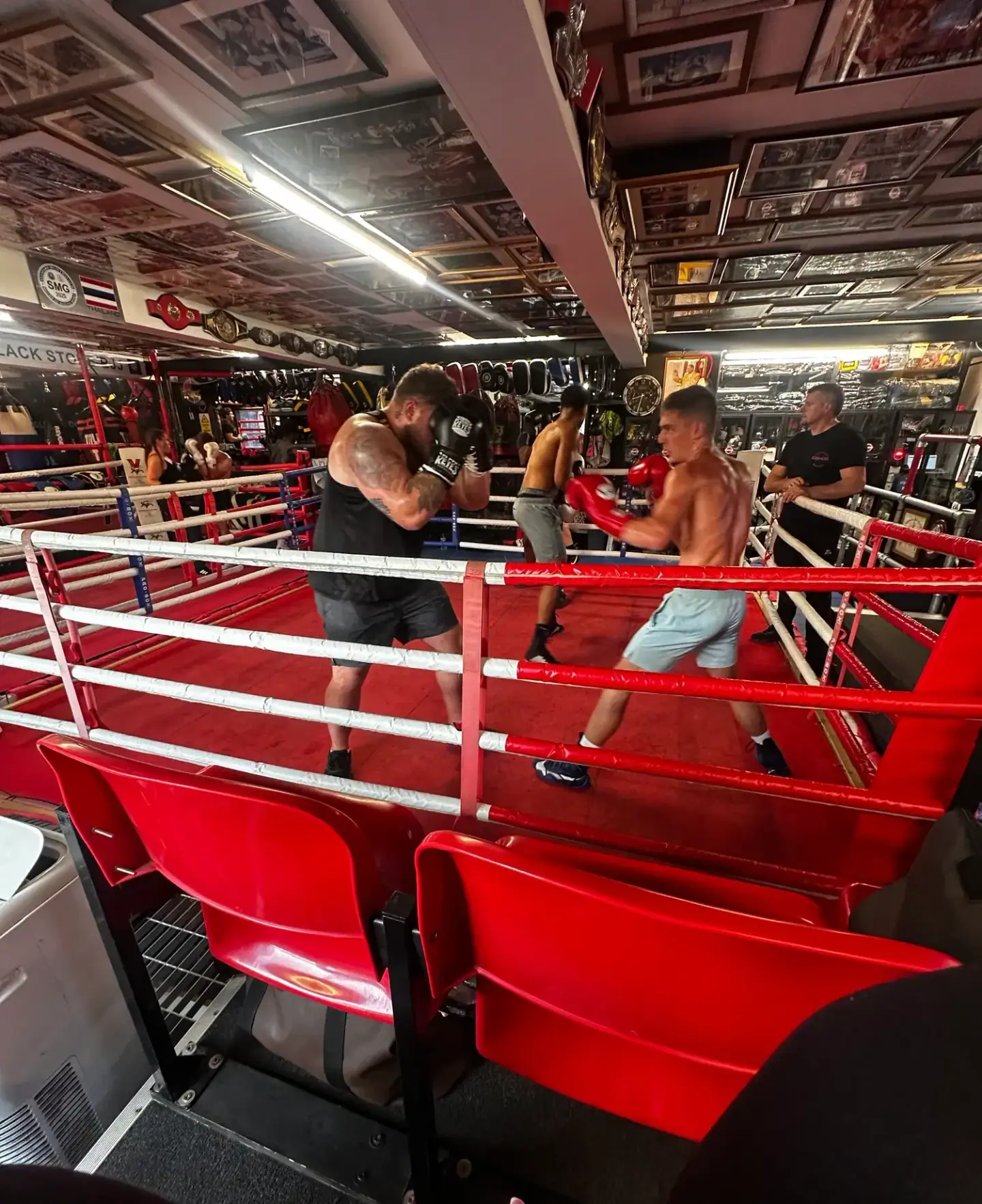 Two boxers training in the Reflexions Gym boxing ring