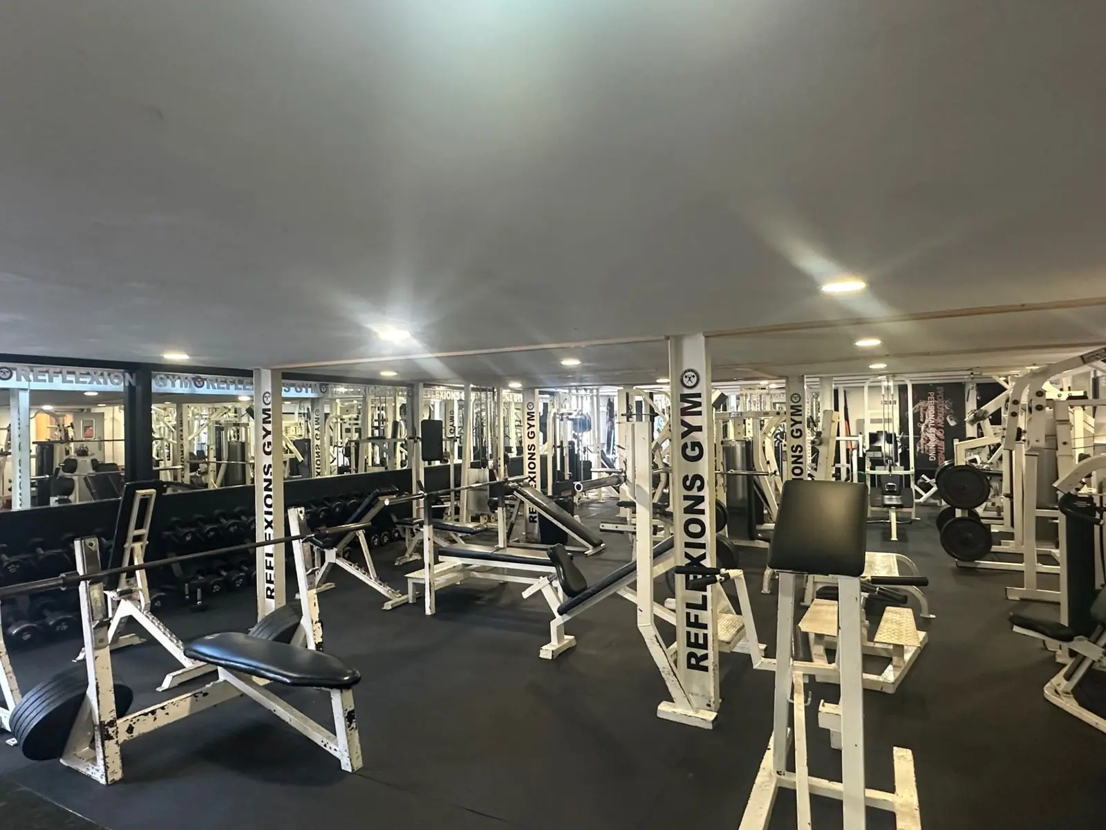 The weights and strength training floor at Reflexions Gym